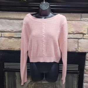 SHEIN pale pink cropped sweater Size 1XL